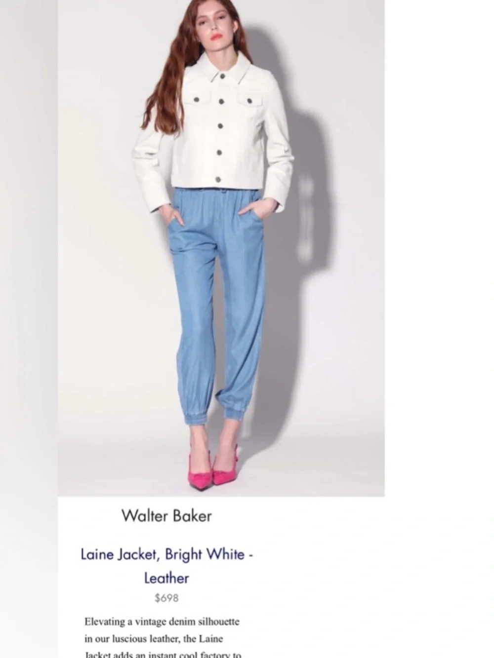 Walter Baker white leather jacket